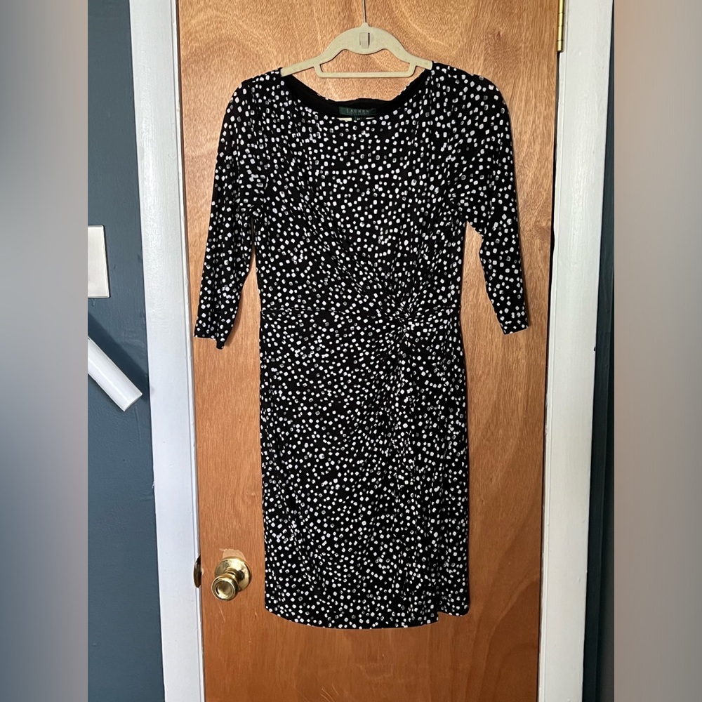 Ralph Lauren Polka Dot Dress, Like new, size 6 petite